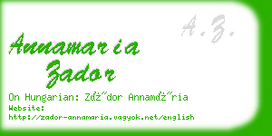 annamaria zador business card